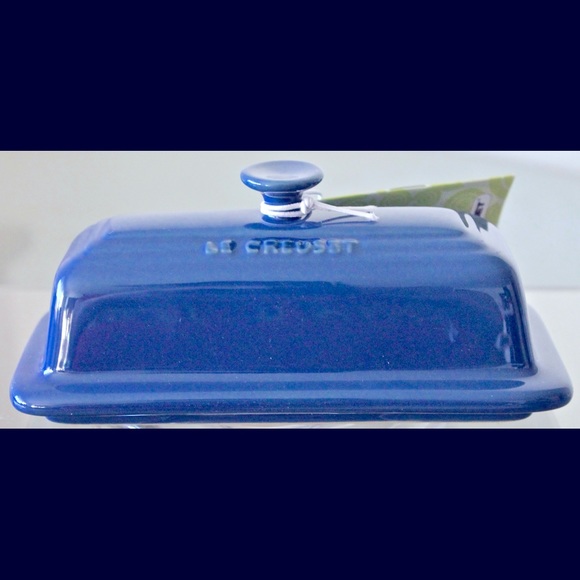 LE CREUSET BLUE BUTTER DISH 17-26 1/4 LB COVERED STONEWARE NEW - Picture 6 of 7